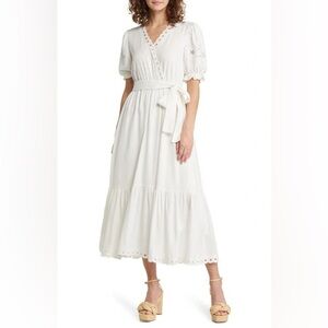 Moon River puff sleeve white dress